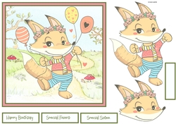 Foxy girl fun 7x7 card