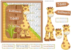 A day at the Zoo 7x7 card