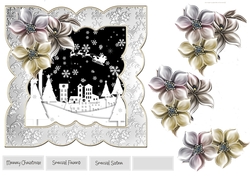 Santa in flight 7x7 shaped card