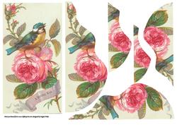 Finch and Roses with Birthday Greetings