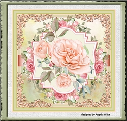 Pink rose 7x7 card