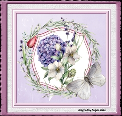 Blue Hydrangea 7x7 card
