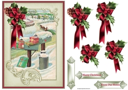 The mailbox at Christmas A5 card