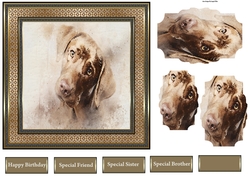 Brown labrador 7x7 card