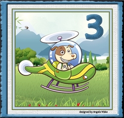 Dog helicopter pilot 7x7 card