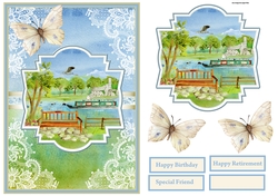 Boating down the river A5 card