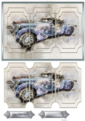 Sporty vintage car A5 card
