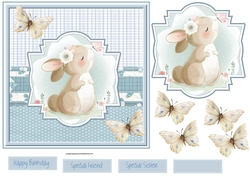 Rabbit and butterfly 7x7 card