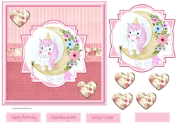 Unicorn on the moon 7x7 card