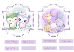 Owls and various animals toppers