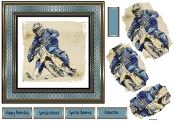 Motor cross biking 7x7 card