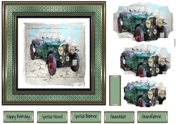 Vintage car 7x7 card