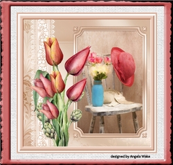 Summer days and tulips 7x7 card