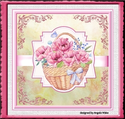 Basket of poppies 7x7 card