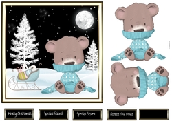 Bear waiting for Christmas 7x7 card