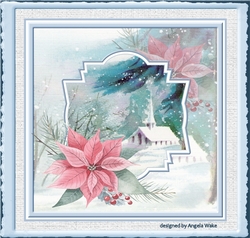 Church in the snow 7x7 card