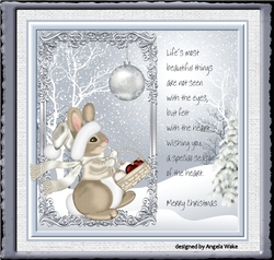 Christmas rabbit 7x7 card