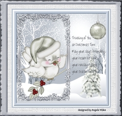 Winter bird 7x7 card