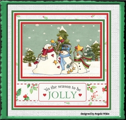 Snowmen hanging the stars 7x5x7x5 card
