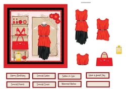 The red dress 6x6 card