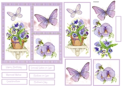 Pansy garden 6x6 card