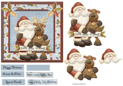 Santa and his friend 6x6 card
