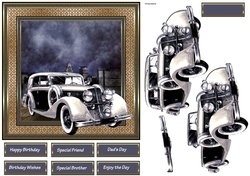 the vintage car 6x6 card