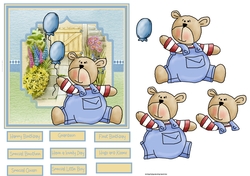 Balloon bear 6x6 card