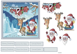 Santa and Rudolf 6x6 card