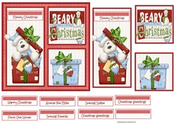 Teddy bear Christmas 6x6 card