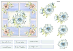 Spring blue flower 6x6 card