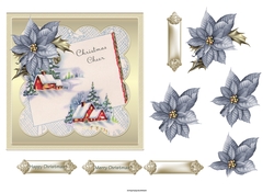 Vintage times and poinsettias 6x6 card
