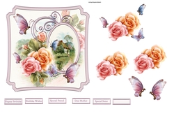 Rose blush 6x6 shaped topper