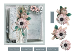 A pink daisy 6x6 card