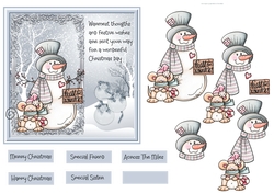Snowman and mouse friend 6x6 card