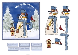 Snowman and birds friends 5x5x5x5 card