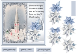 Church in the snow 7x7 card
