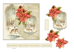 Reindeer drinking water 6x6 card