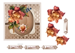Autumn rose 6x6 card