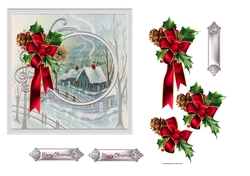 Farmhouse at Christmas 6x6 card