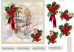Holly and robin 7x7 card