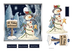 Snowman twinkle star 6x6 card