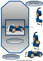 Blue Car Over the Edge