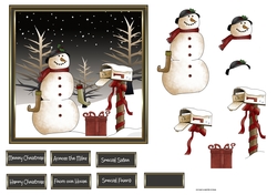 Snowman at the mailbox 6x6