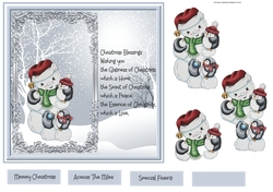 Snowman and penguins chillin 7x7