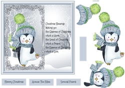Dancing penguin 7x7 card