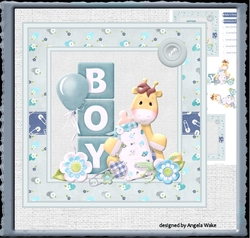 Boy giraffe 7x7 card