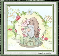 Turtle gnome on the move 7x7
