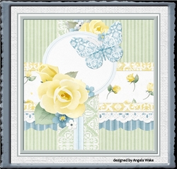 Rose and butterfly 7x7 