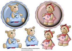 Puffy Button Bear Toppers